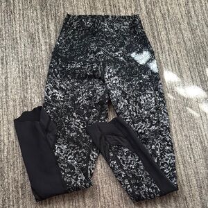 Lululemon Black and Gray Floral Leggings